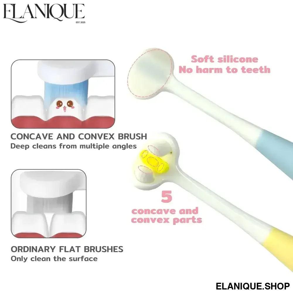Pet Toothbrush 360 Degree 3-Sided Brush Head Cleans Gentle On Gums And Teeth Dog Cat Toothbrush Toothpaste Set - Elanique