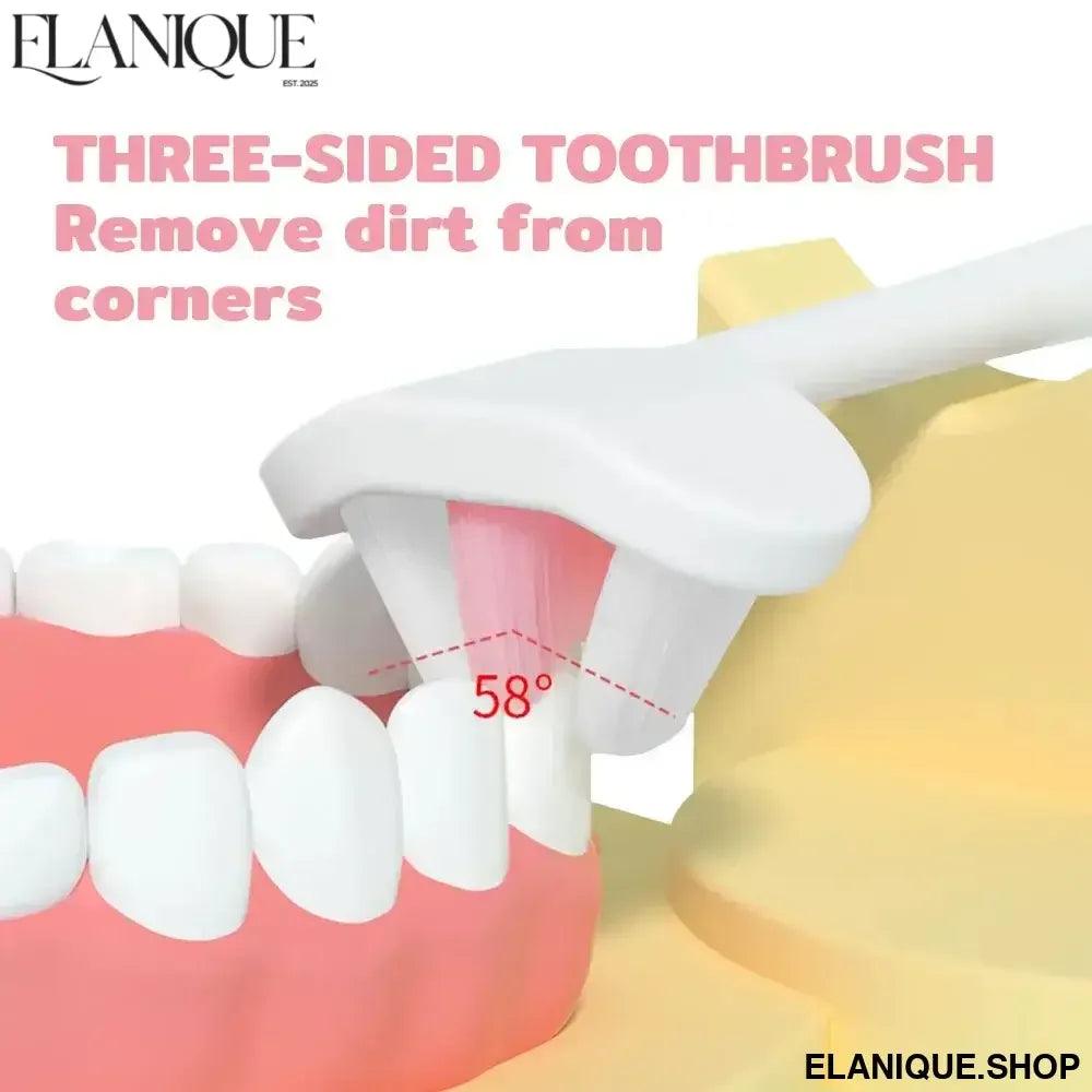 Pet Toothbrush 360 Degree 3-Sided Brush Head Cleans Gentle On Gums And Teeth Dog Cat Toothbrush Toothpaste Set - Elanique