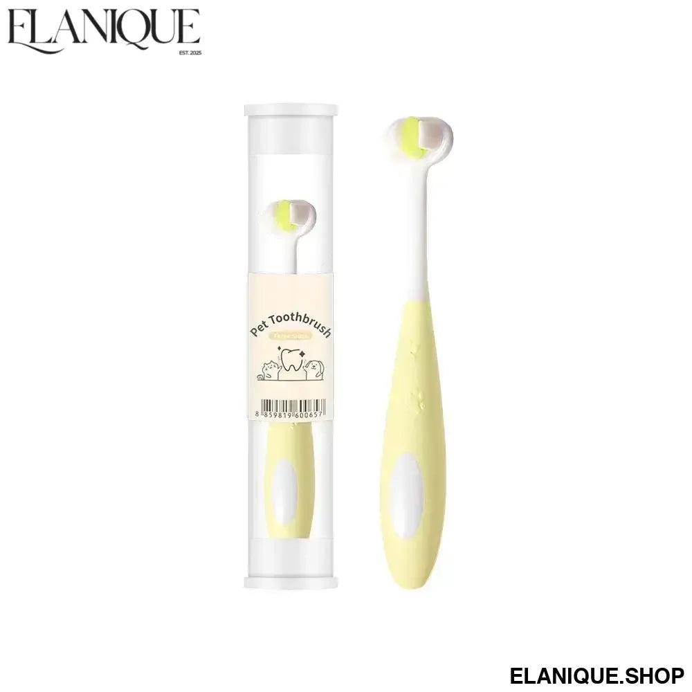 Pet Toothbrush 360 Degree 3-Sided Brush Head Cleans Gentle On Gums And Teeth Dog Cat Toothbrush Toothpaste Set - Elanique
