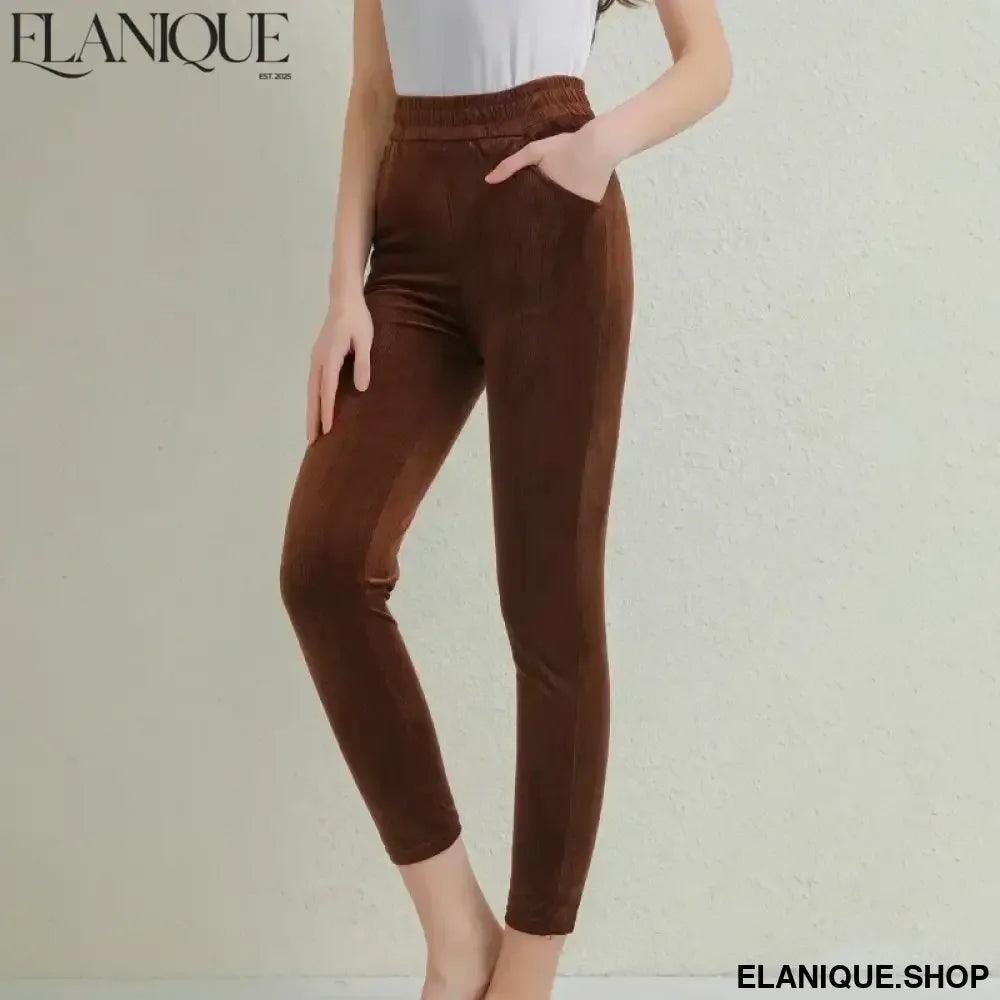 Plush Thick Casual Pants Women Corduroy Warm Pants Autumn Winter Leggings High Waist Harem Pants Trousers Women Брюкиженские - Elanique