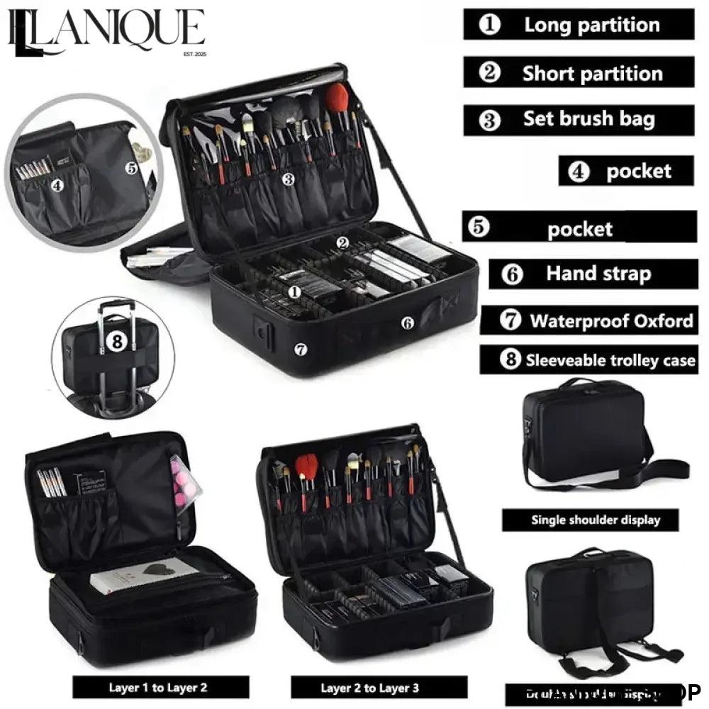 Professional Makeup Case Female Travel Big Capacity Beauty Nail ToolBox Cosmetic Organizer Suitcases For Makeup Storage Boxs - Elanique