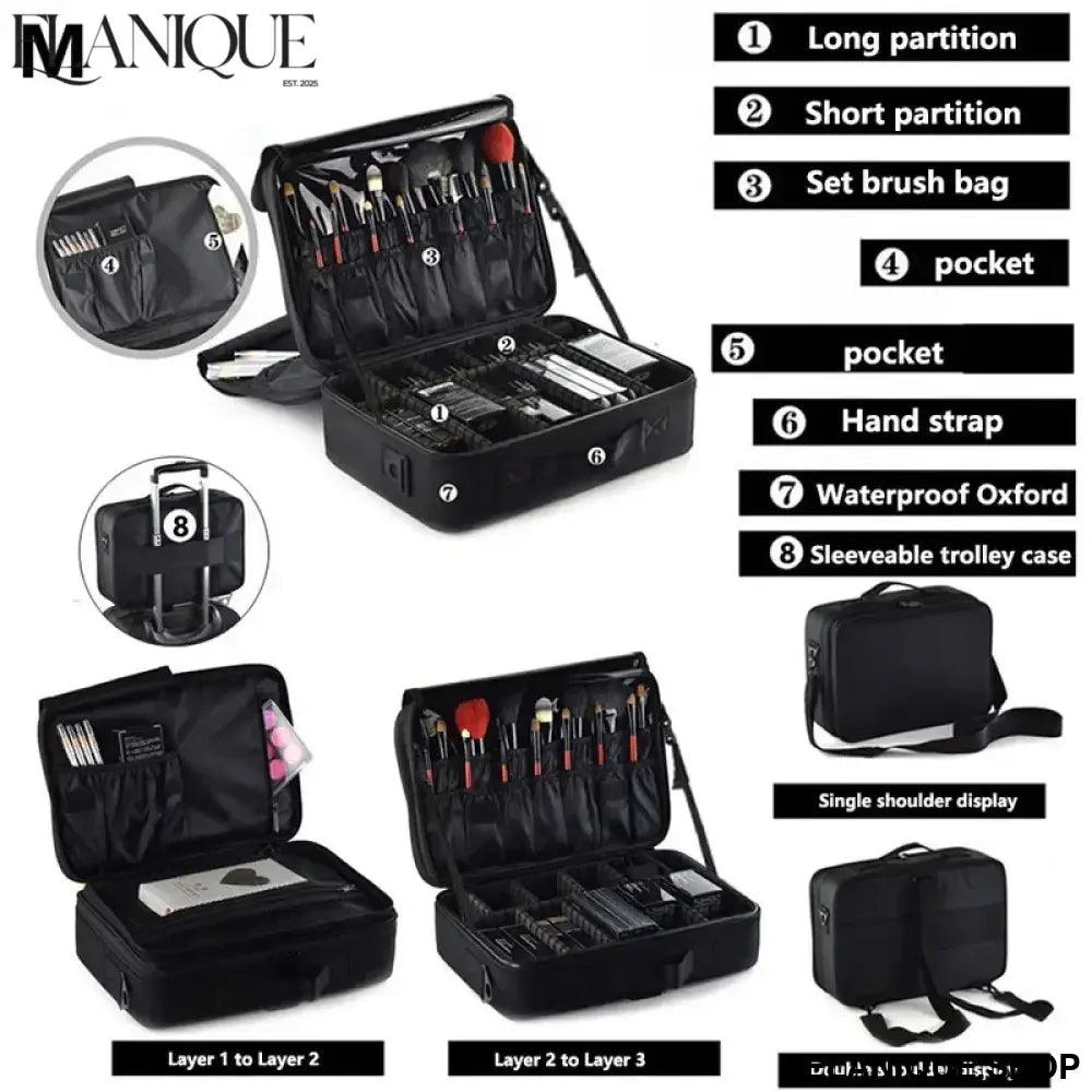 Professional Makeup Case Female Travel Big Capacity Beauty Nail ToolBox Cosmetic Organizer Suitcases For Makeup Storage Boxs - Elanique