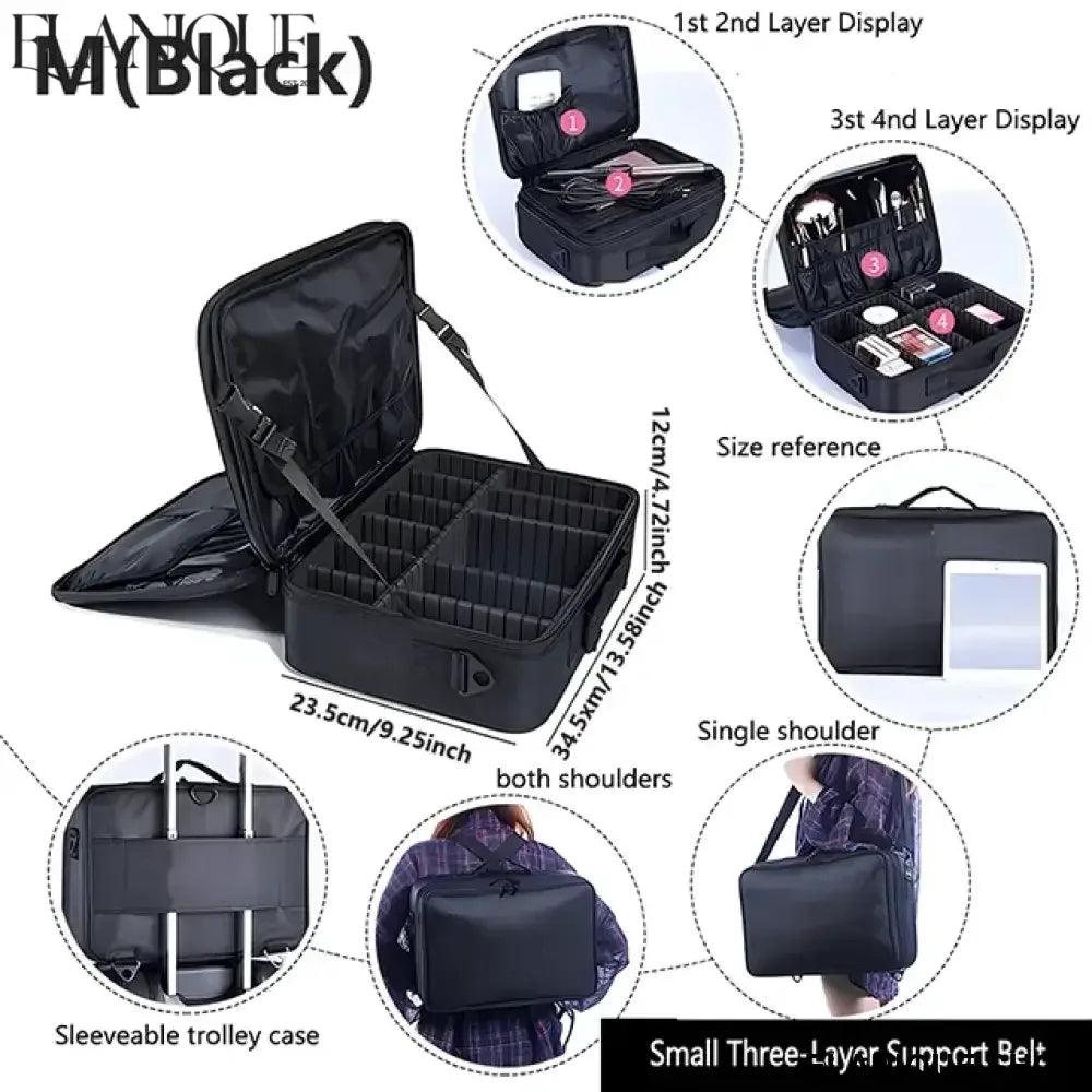 Professional Makeup Case Female Travel Big Capacity Beauty Nail ToolBox Cosmetic Organizer Suitcases For Makeup Storage Boxs - Elanique