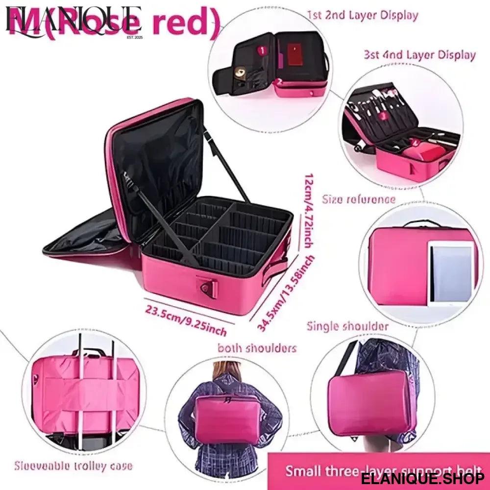 Professional Makeup Case Female Travel Big Capacity Beauty Nail ToolBox Cosmetic Organizer Suitcases For Makeup Storage Boxs - Elanique
