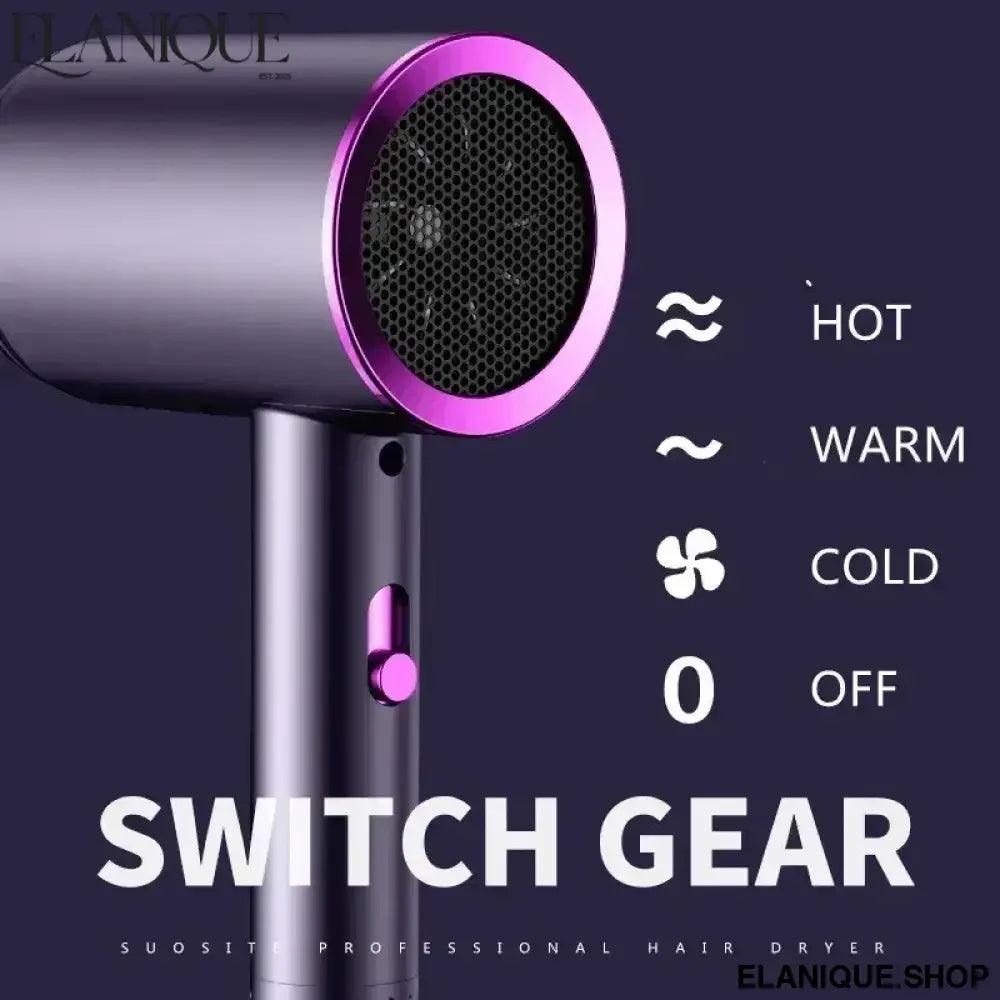 Professional Salon Hair Dryer with Ionic & Heat Protection Portable for Home Hotel Travel-for Household & Hotel Use - Elanique