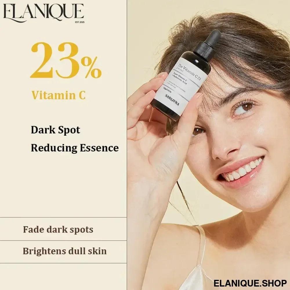 Pure Vitamin C 23% Serum with Vitamin E and Hyaluronic Acid, Brightening and Moisturizing Face Serum, Improves Skin Tone 20g - Elanique