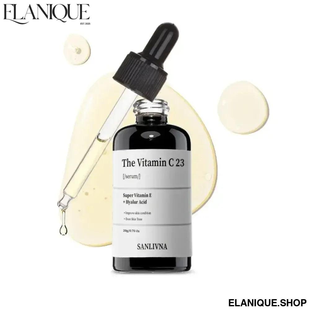 Pure Vitamin C 23% Serum with Vitamin E and Hyaluronic Acid, Brightening and Moisturizing Face Serum, Improves Skin Tone 20g - Elanique