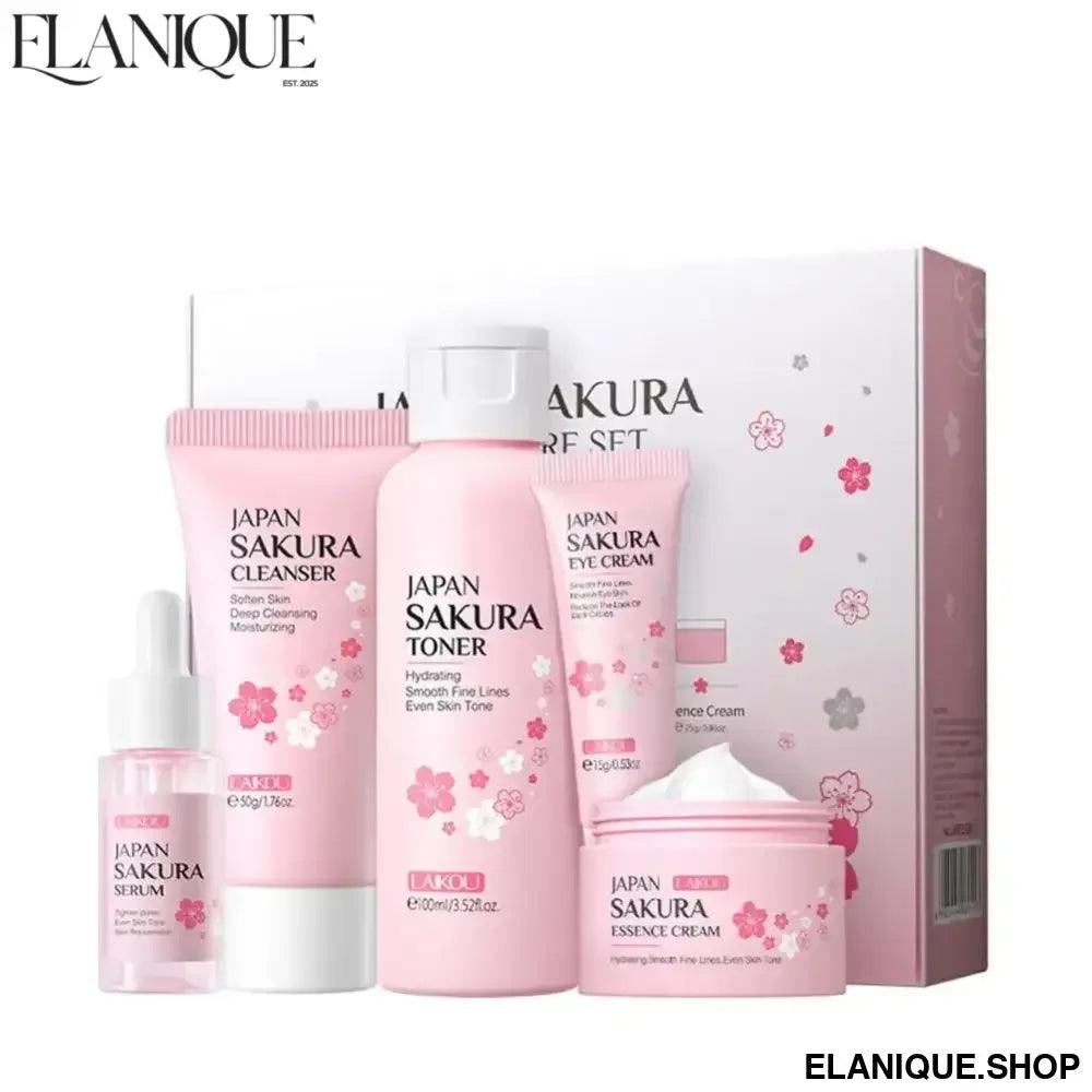 Sakura Facial Skin Care Set - Complete Japanese Beauty Ritual - Elanique