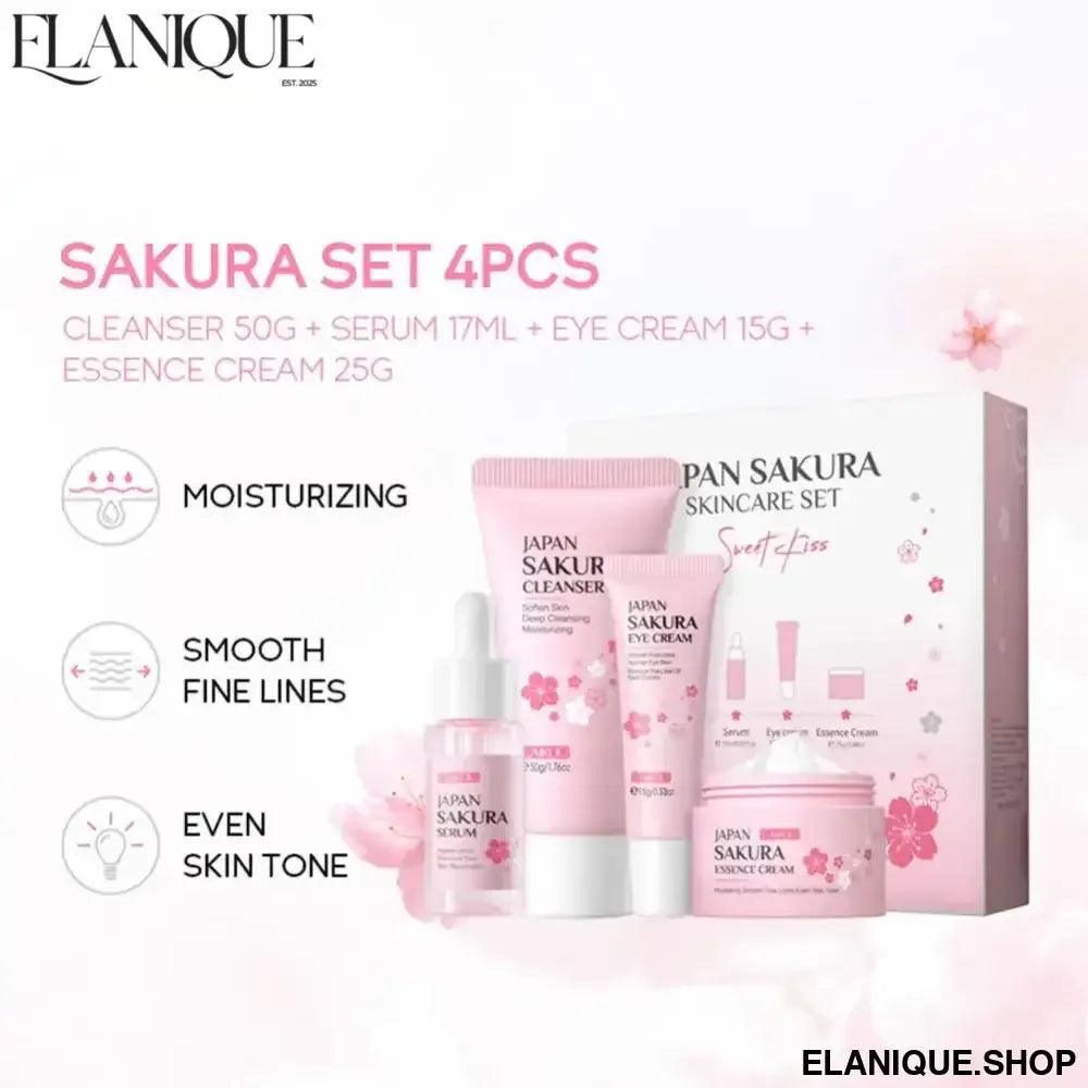 Sakura Facial Skin Care Set - Complete Japanese Beauty Ritual - Elanique