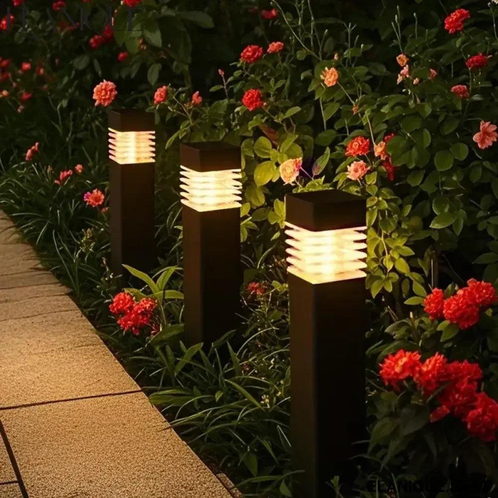 Solar LED Pathway Lights Outdoor Waterproof Garden Decor Lamp For Patio Lawn Balcony Walkway Solar Lantern - Elanique