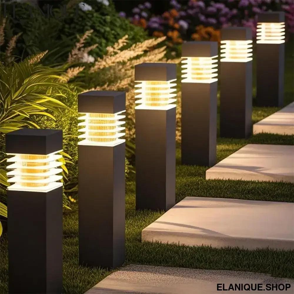 Solar LED Pathway Lights Outdoor Waterproof Garden Decor Lamp For Patio Lawn Balcony Walkway Solar Lantern - Elanique