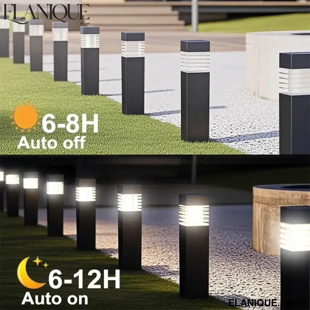 Solar LED Pathway Lights Outdoor Waterproof Garden Decor Lamp For Patio Lawn Balcony Walkway Solar Lantern - Elanique
