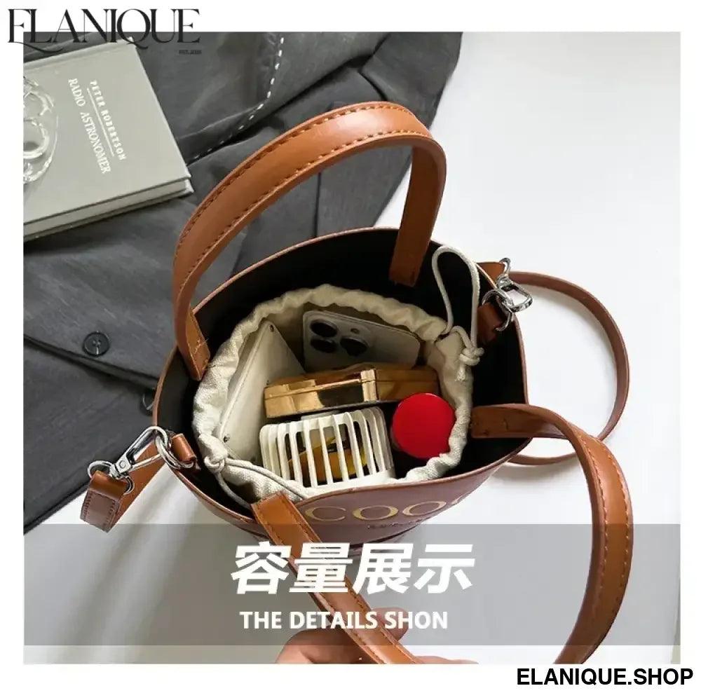 Stylish Classic Tote Bag Premium Leather Handbag By Famous Designer For Fashionable Ladies Shoulder Messenger - Elanique