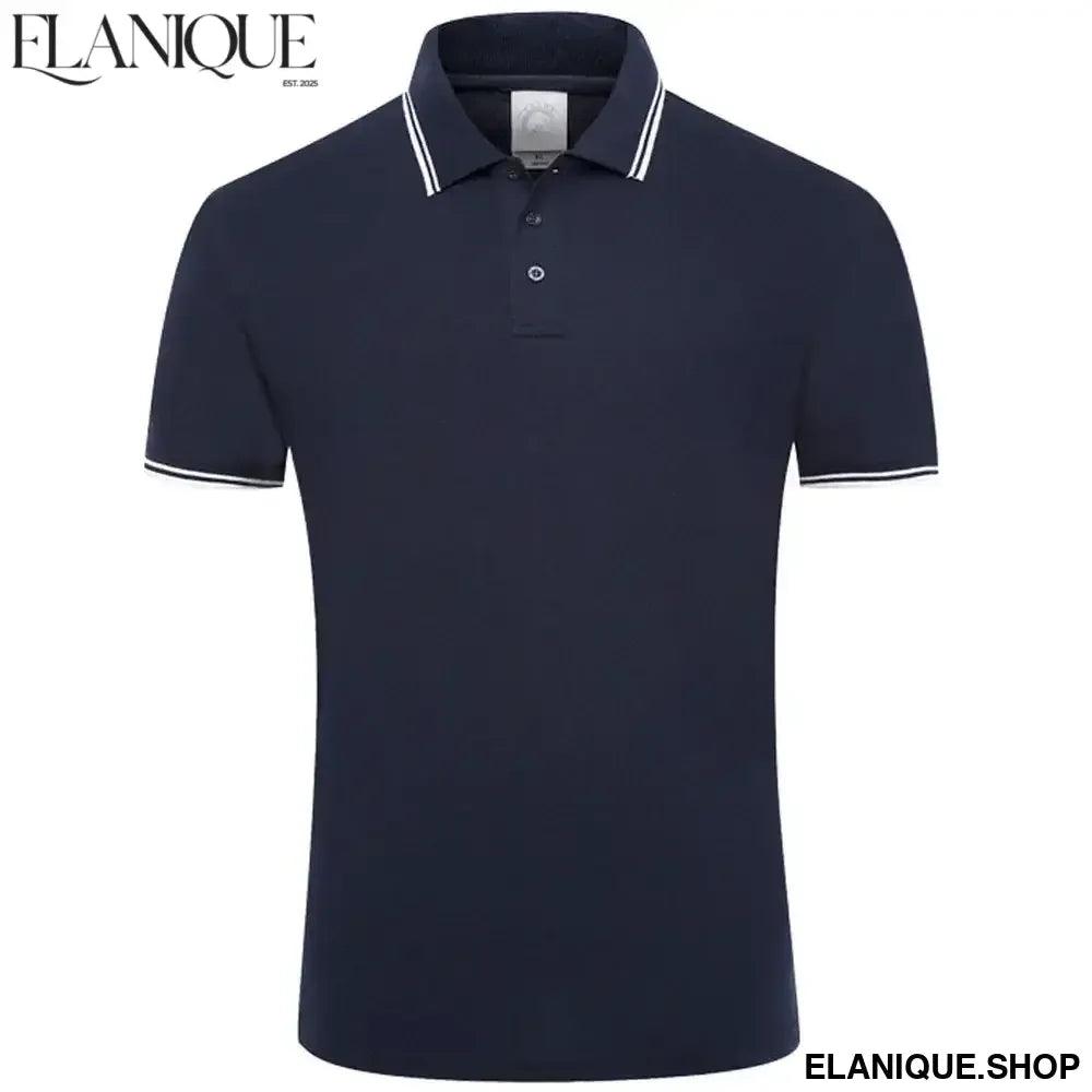 Summer Polo Shirts Men Cotton Short Sleeve Polos T Shirt Luxury New 2023 Solid Color Breathable Anti-Pilling Brand Plus Size 4XL - Elanique